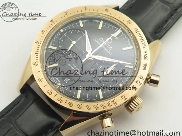 0223 Speedmaster ’57 Co-Axial RG OMF 1:1 Best Edition Black Dial On Leather Strap A9300 (Free Leather Strap) Resilient 8064